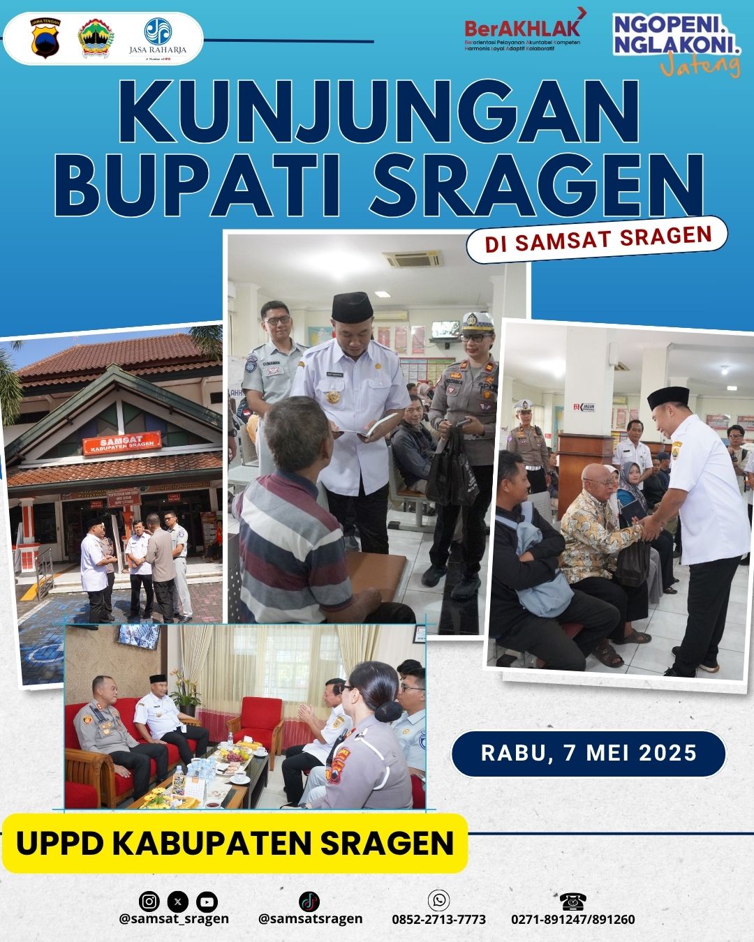 KUNJUNGAN BUPATI SRAGEN KE SAMSAT SRAGEN