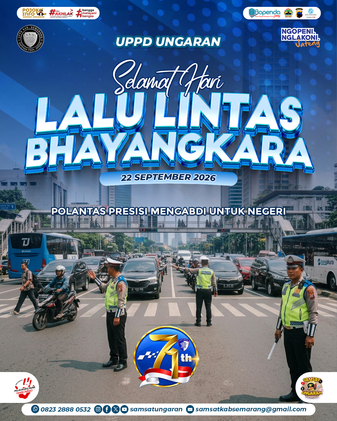 Selamat Hari Lalu Lintas Bhayangkara yang ke-71 | UPPD UNGARAN